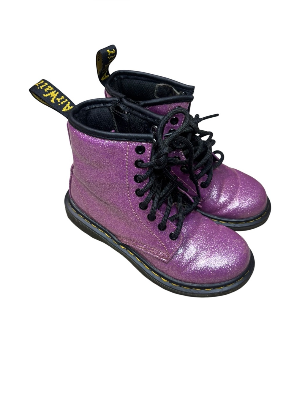 Dr. Martens 1460 glitter lace up boots, purple/pink, Girls size 12 - Picture 3 of 6